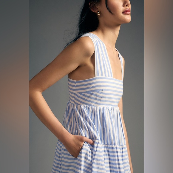 Anthropologie Helena Square-Neck Tiered Midi Dress - Picture 4 of 15